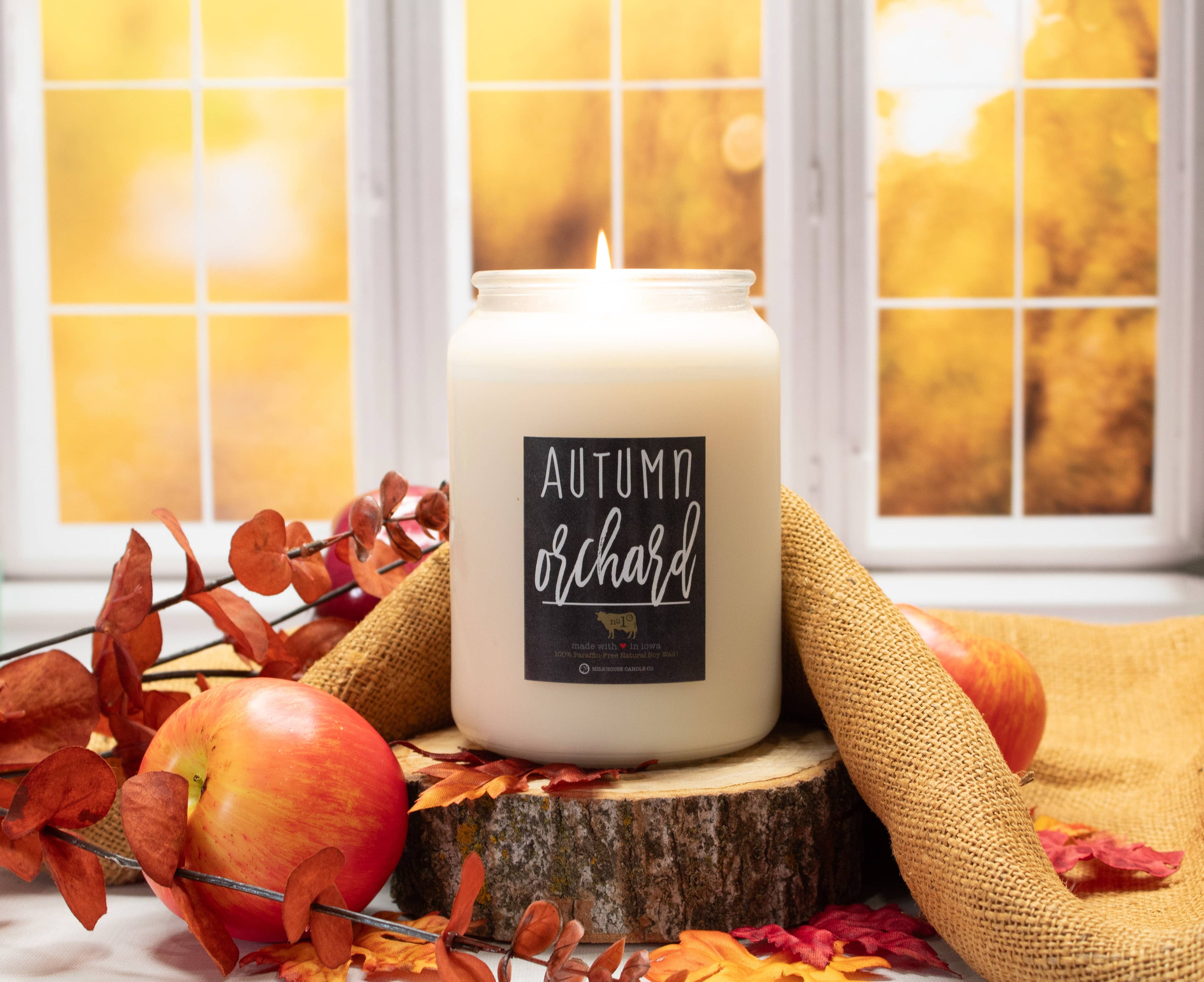 26 oz Farmhouse Jar Fall Candle: Autumn Orchard