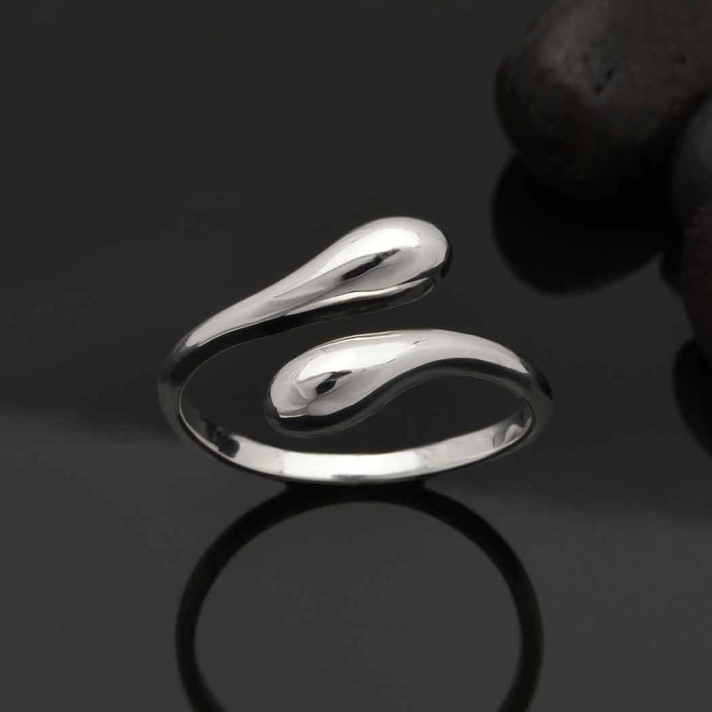 Sterling Silver Adjustable Teardrop Rings