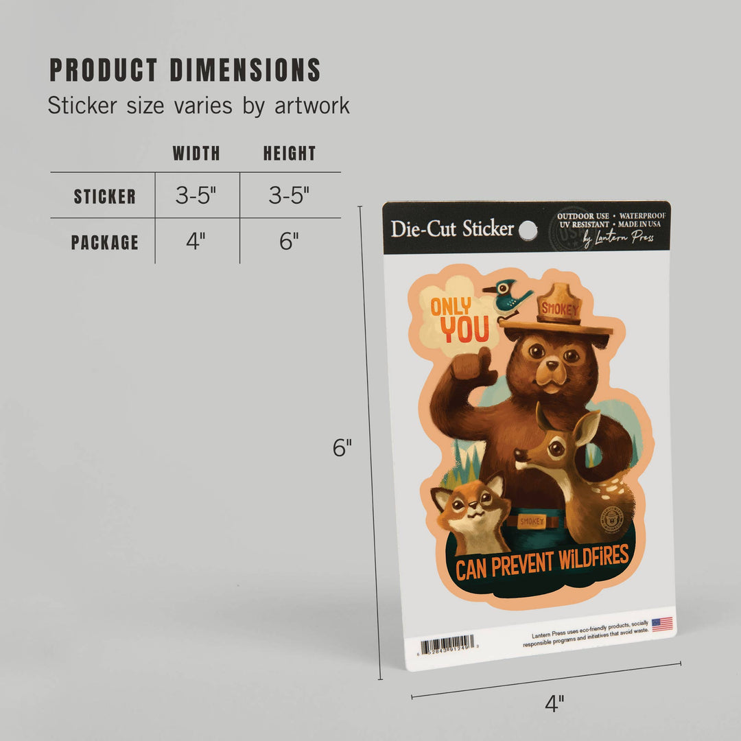 Sticker Smokey Bear, Only You, Oil Painting Sticker