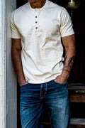 Men | Bolinas Henley | Heavyweight 8oz 100% Cotton - Natural