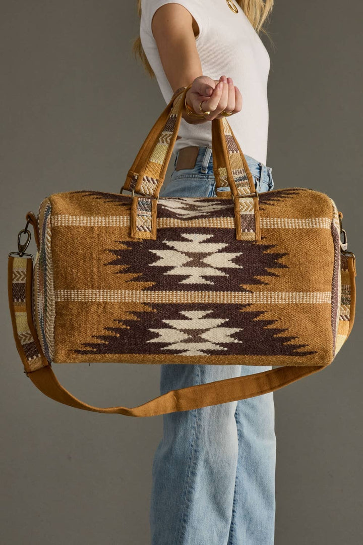 Tan, Brown & Cream Western Duffel