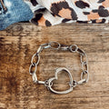 Chunky Open Heart Charm Bracelet