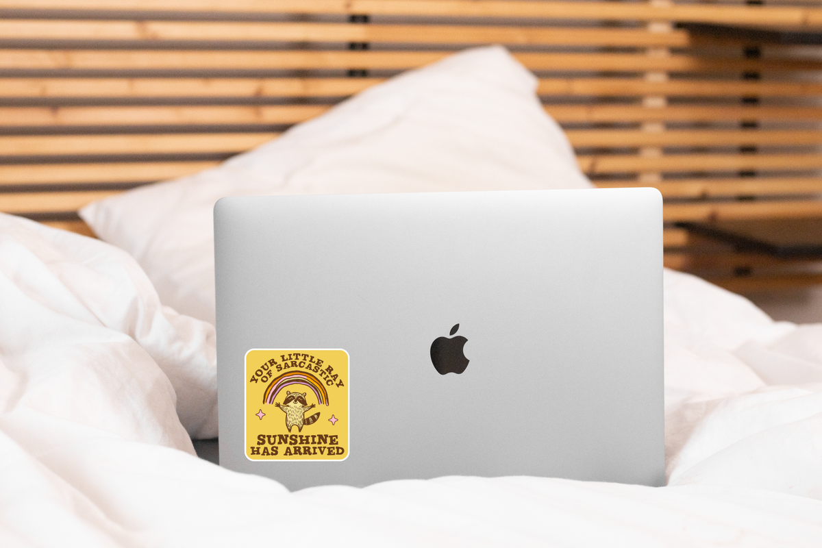 Your Little Ray of Sarcastic Sunshine Sticker - raccoon