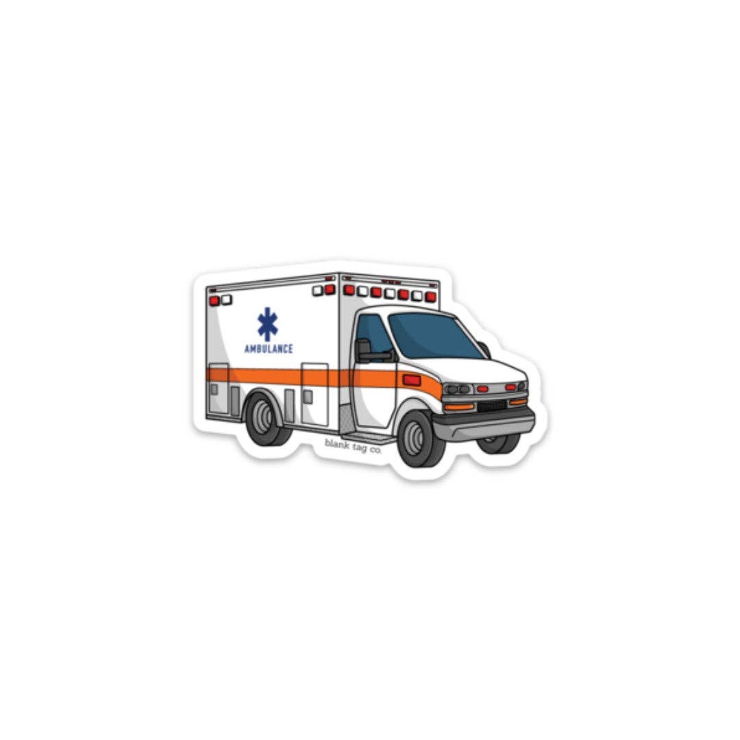 Blank Tag Co.®  Waterproof Sticker - Ambulance
