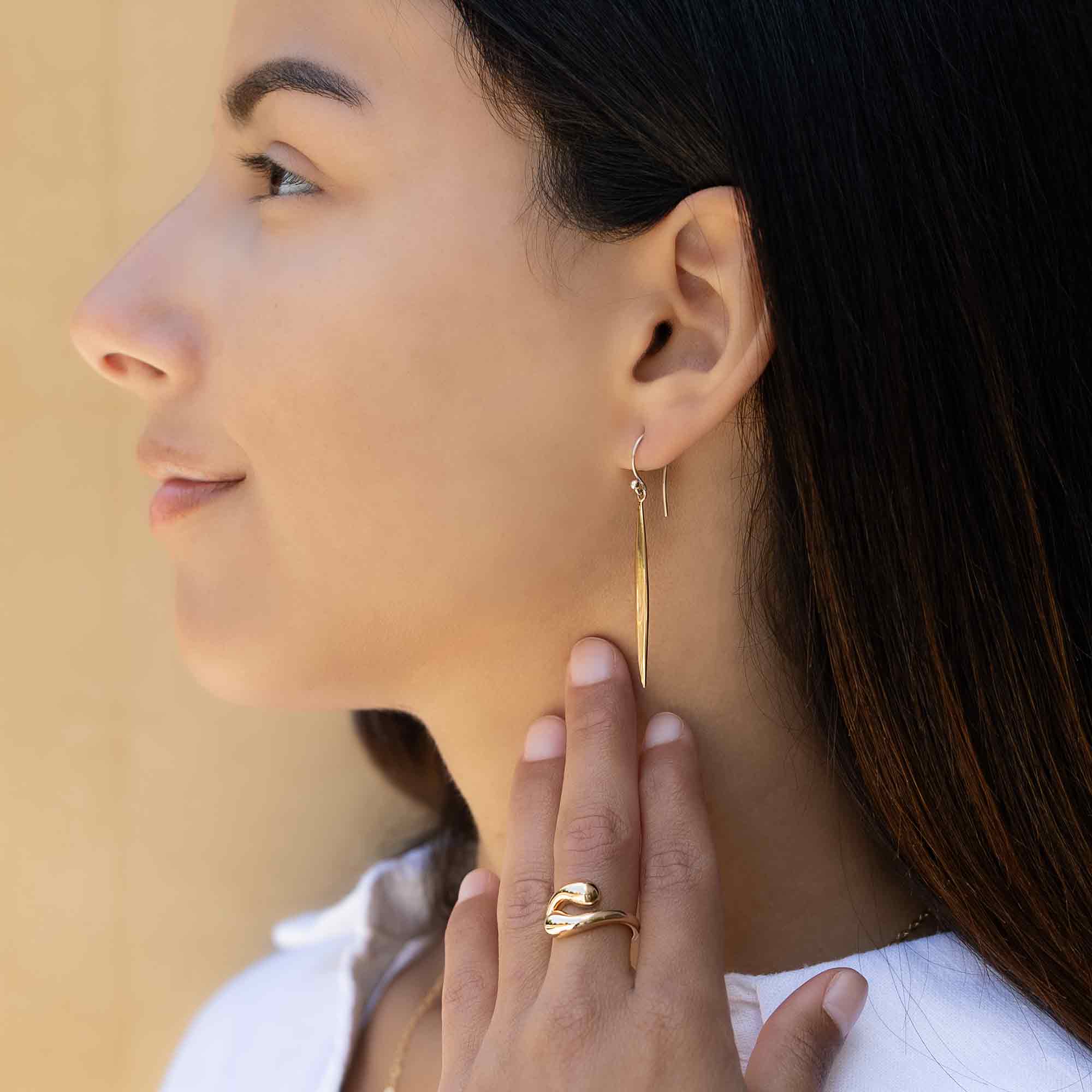 Long Pod Dangle Earrings 54x4mm