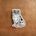 Aussie Hearts (Black) - 3 Inch Glossy Vinyl Valentines Dog Sticker