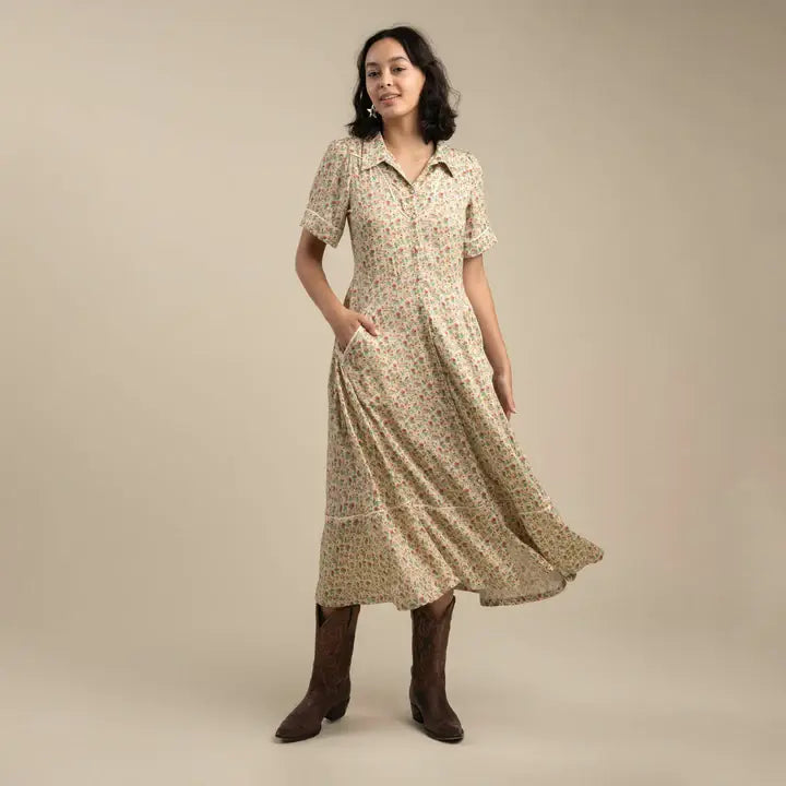 La Dahlia Dress - Desert Rose - Cream