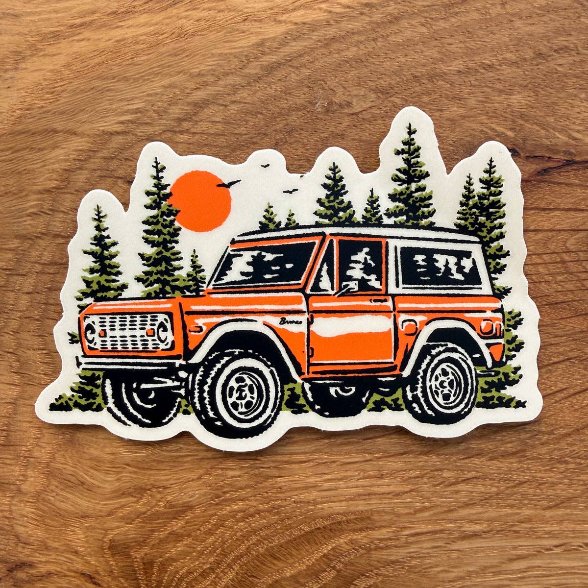 Bronco (Orange) - 4 Inch Matte Vinyl SUV Outdoor Adventure Sticker