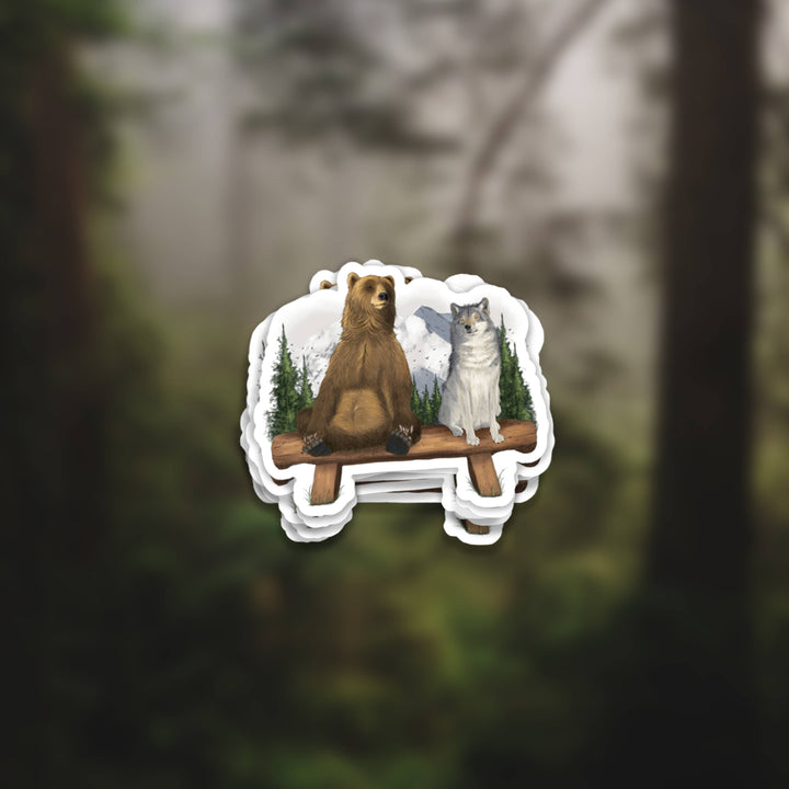 Bear and Wolf Sticker
