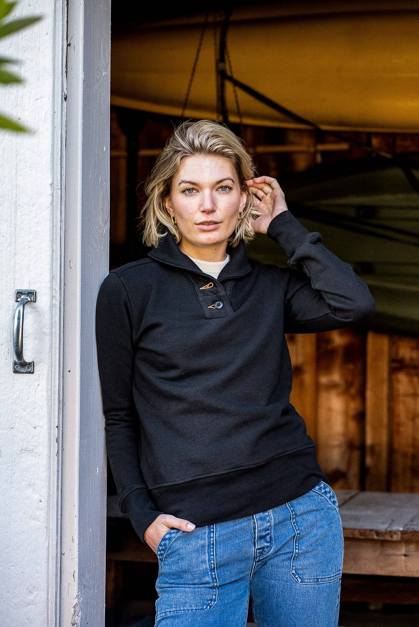 Women | Bodega Shawl Pullover | 14oz 100% Cotton French Terry - Basalt