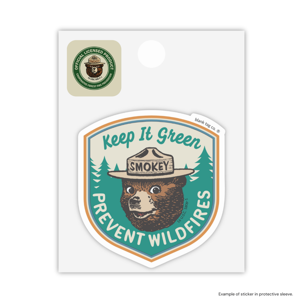 Smokey Bear® Waterproof Sticker - Keep It Green Badge