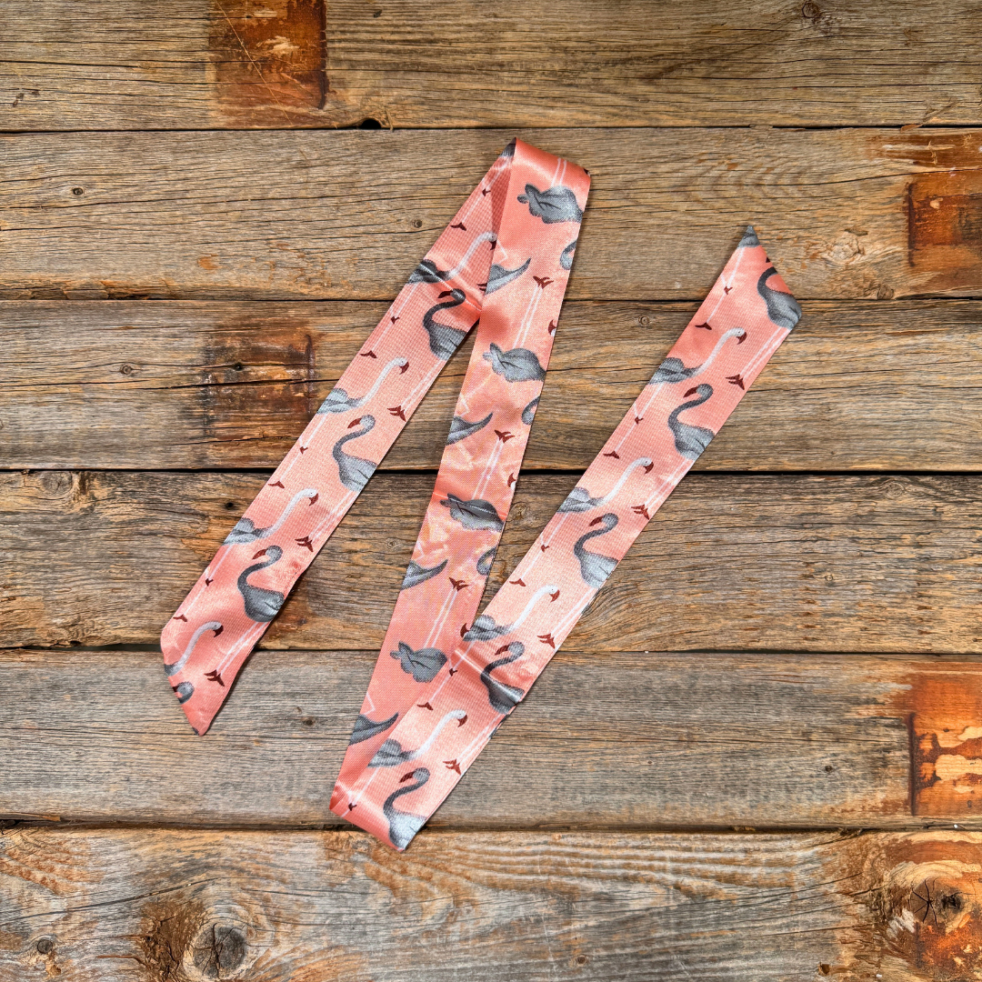Pink and Grey Western Skinny Mini Wild Rag Scarf / Cowgirl Necktie #TW324