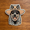Blue Heeler Cowdog - 3 Inch Glossy Vinyl Cowboy Dog Sticker
