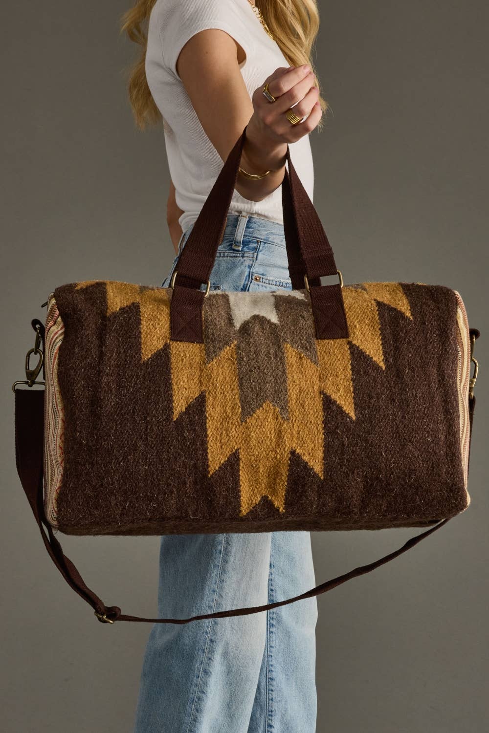 Brown, Tan & Cream Western Duffel
