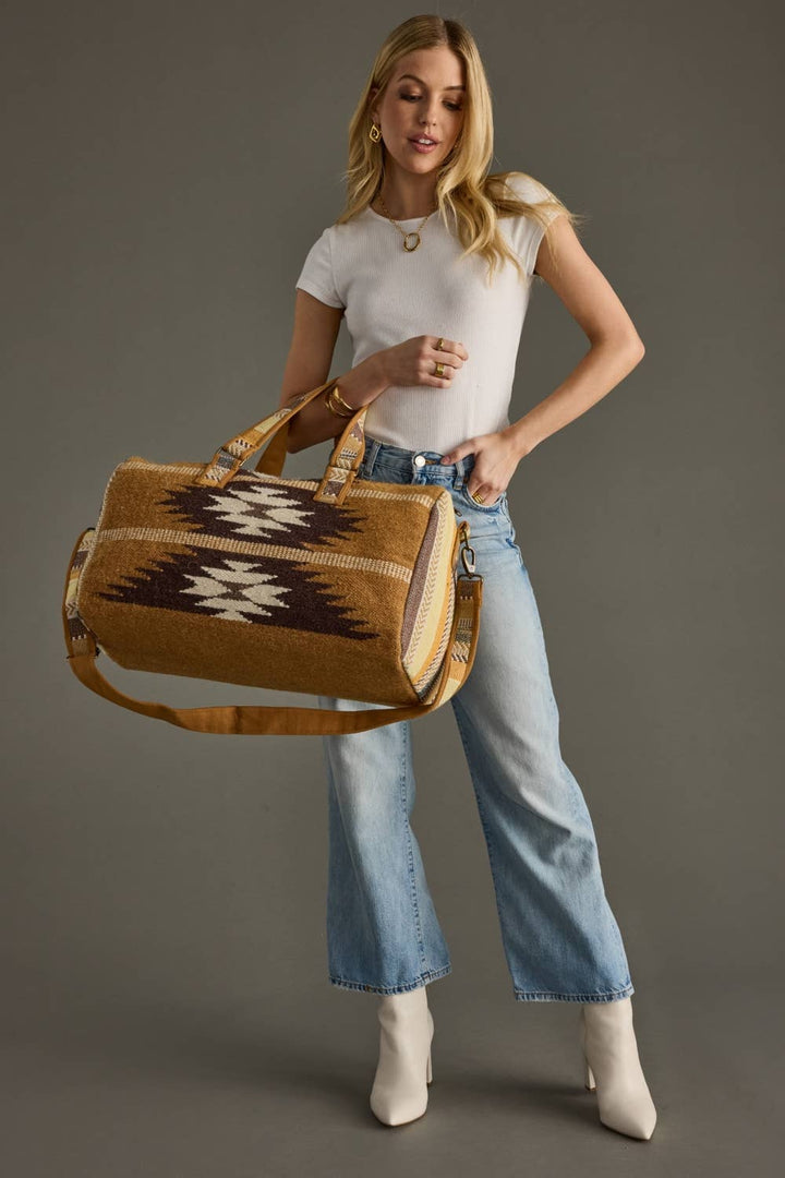 Tan, Brown & Cream Western Duffel