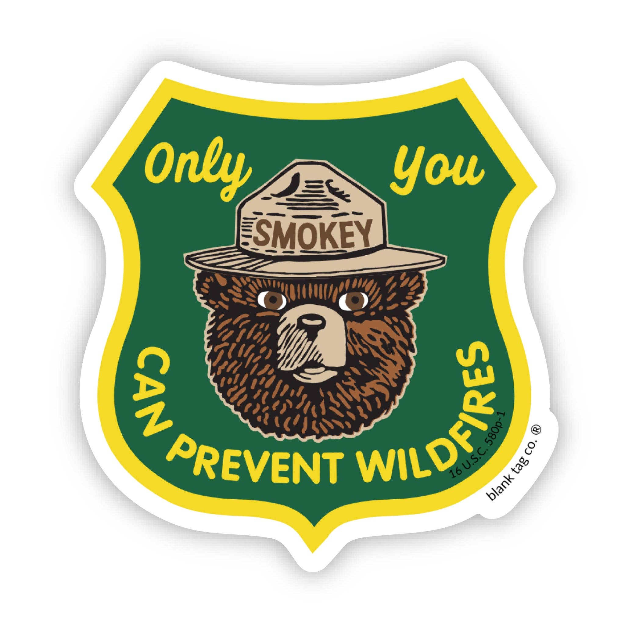 Smokey Bear® Waterproof Sticker - Only You Can Prevent