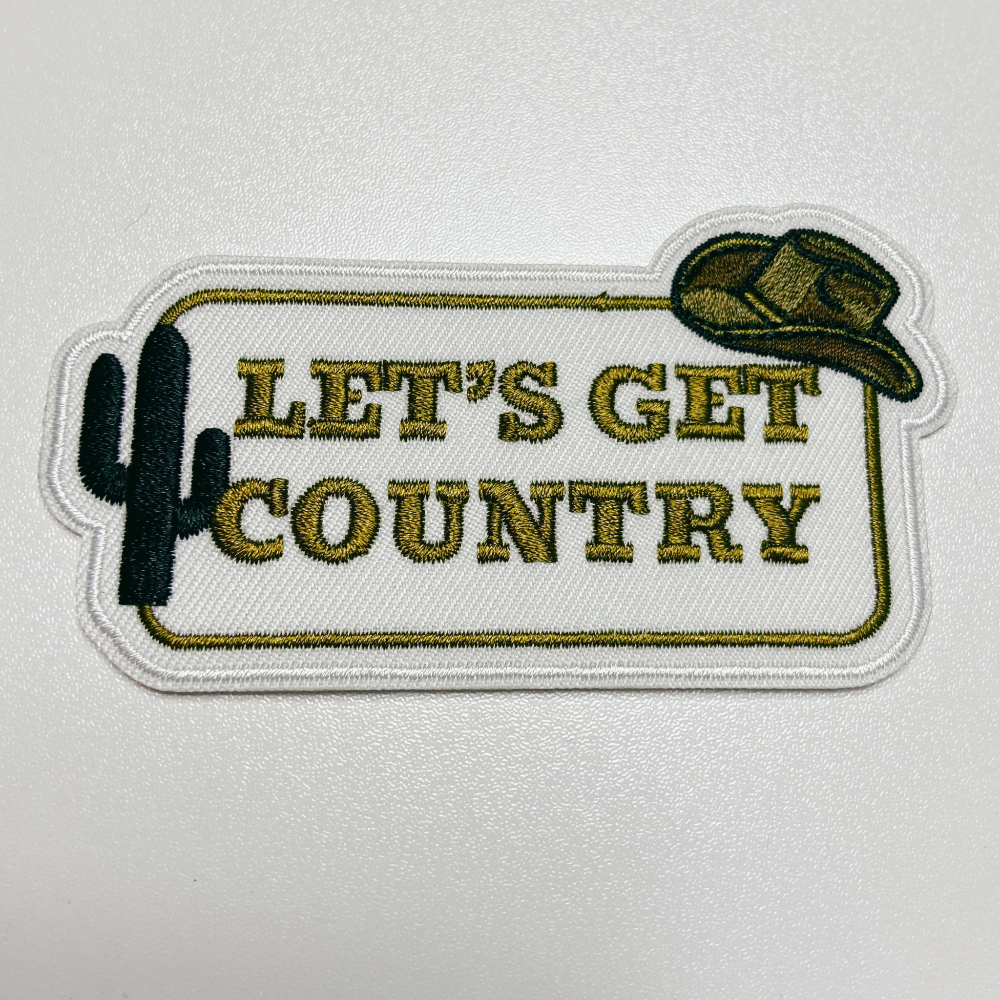3.5" Let's Get COUNTRY -  Embroidered Hat Patch