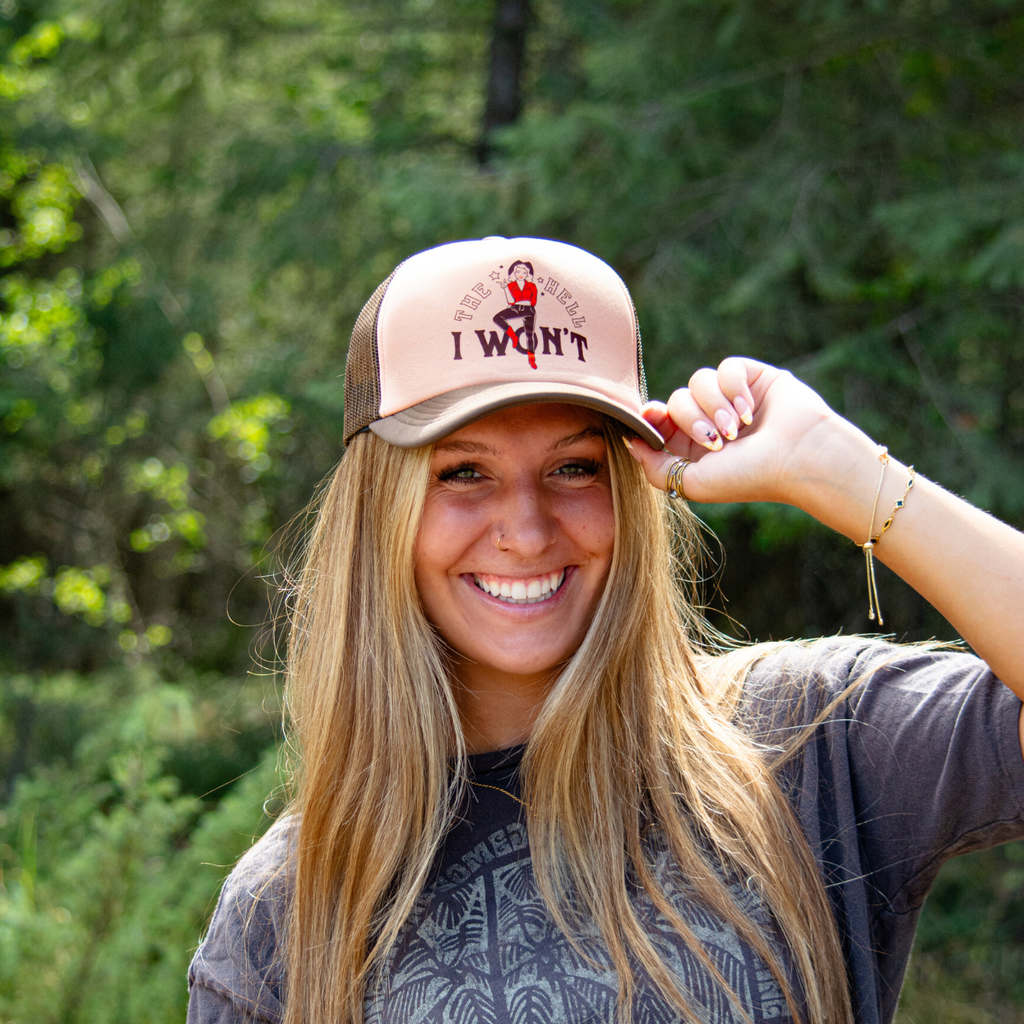 The Hell I Won't Foam Trucker - Brown/Peach