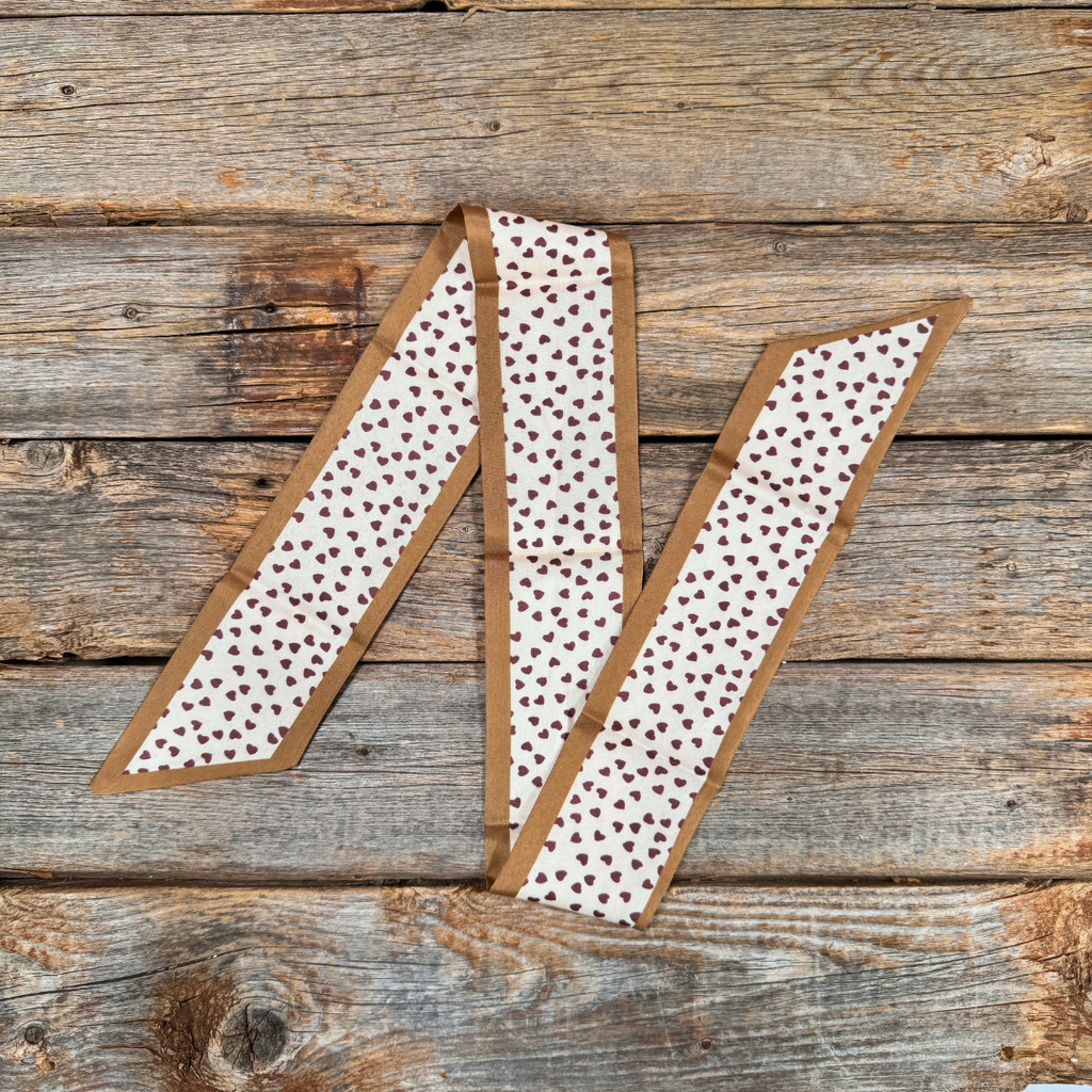 Tan and Brown Western Skinny Mini Wild Rag Scarf / Cowgirl Necktie #TW102