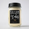 13 oz Mason Jar Christmas Candle: Balsam & Cedar