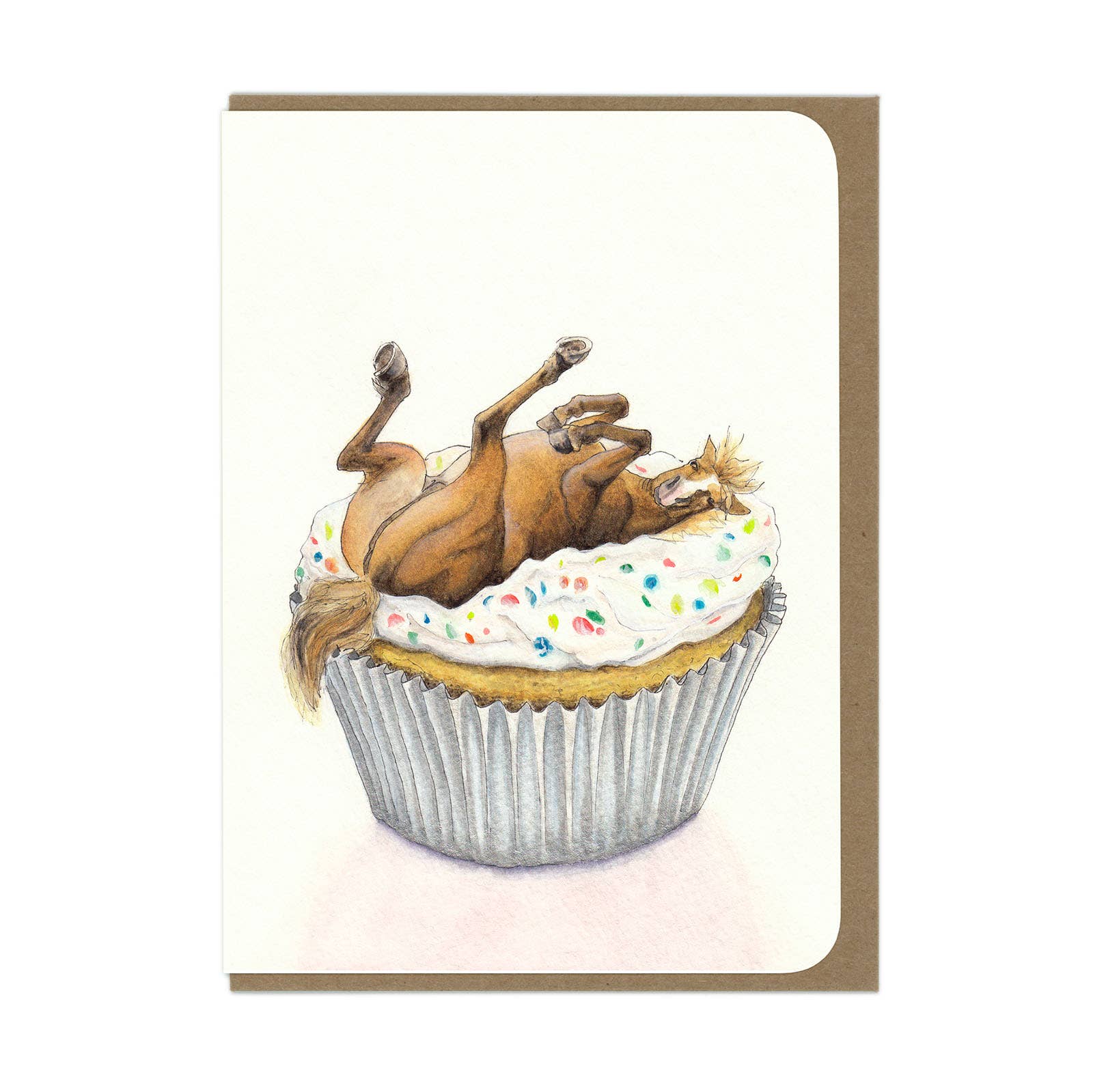 BIRTHDAY Horse Cupcake - Greeting Card