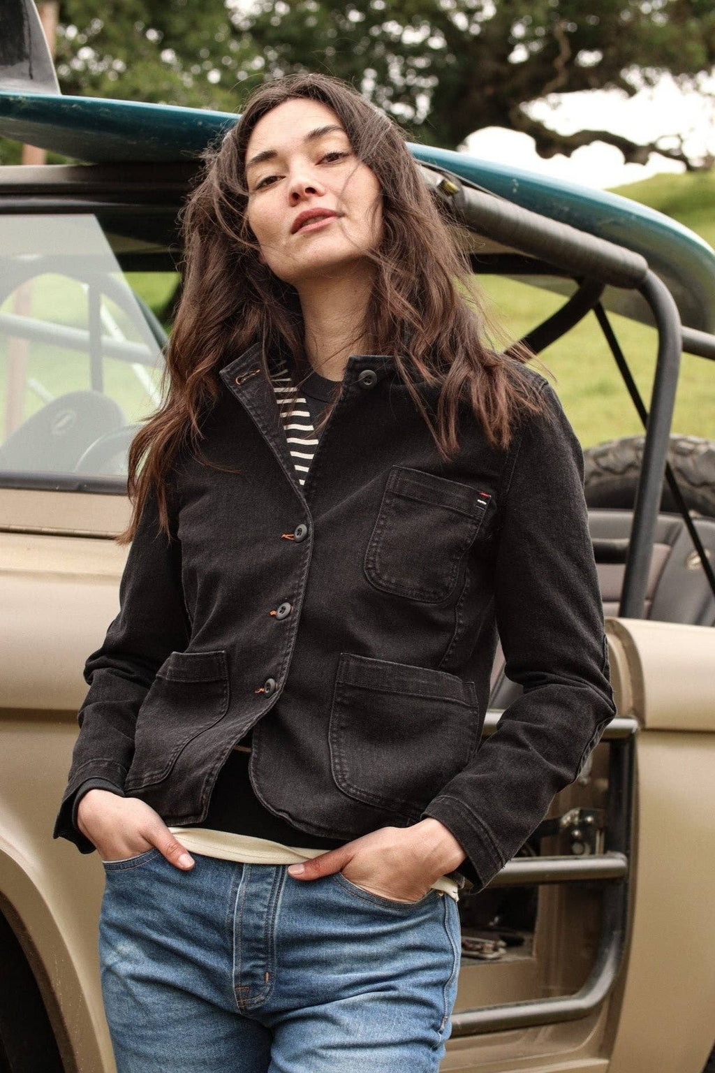 Women | Scout Blazer | 140z  Denim Chore Blazer - Black