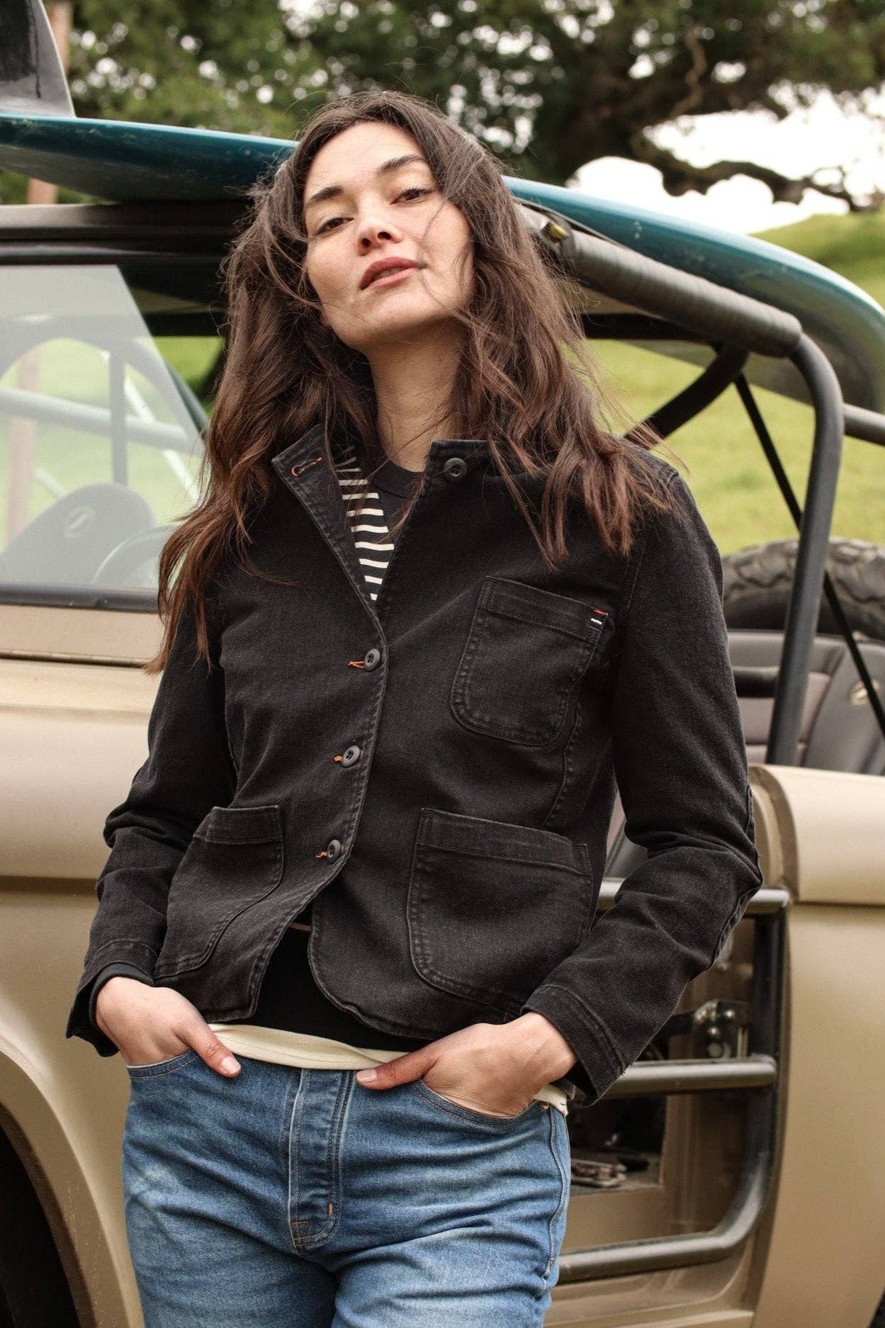 Women | Scout Blazer | 140z  Denim Chore Blazer - Black