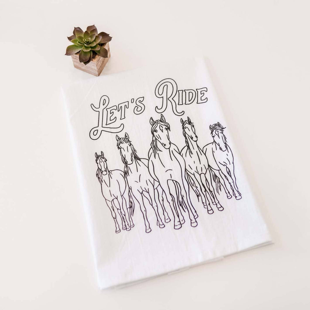 Tea Towel - Let's Ride