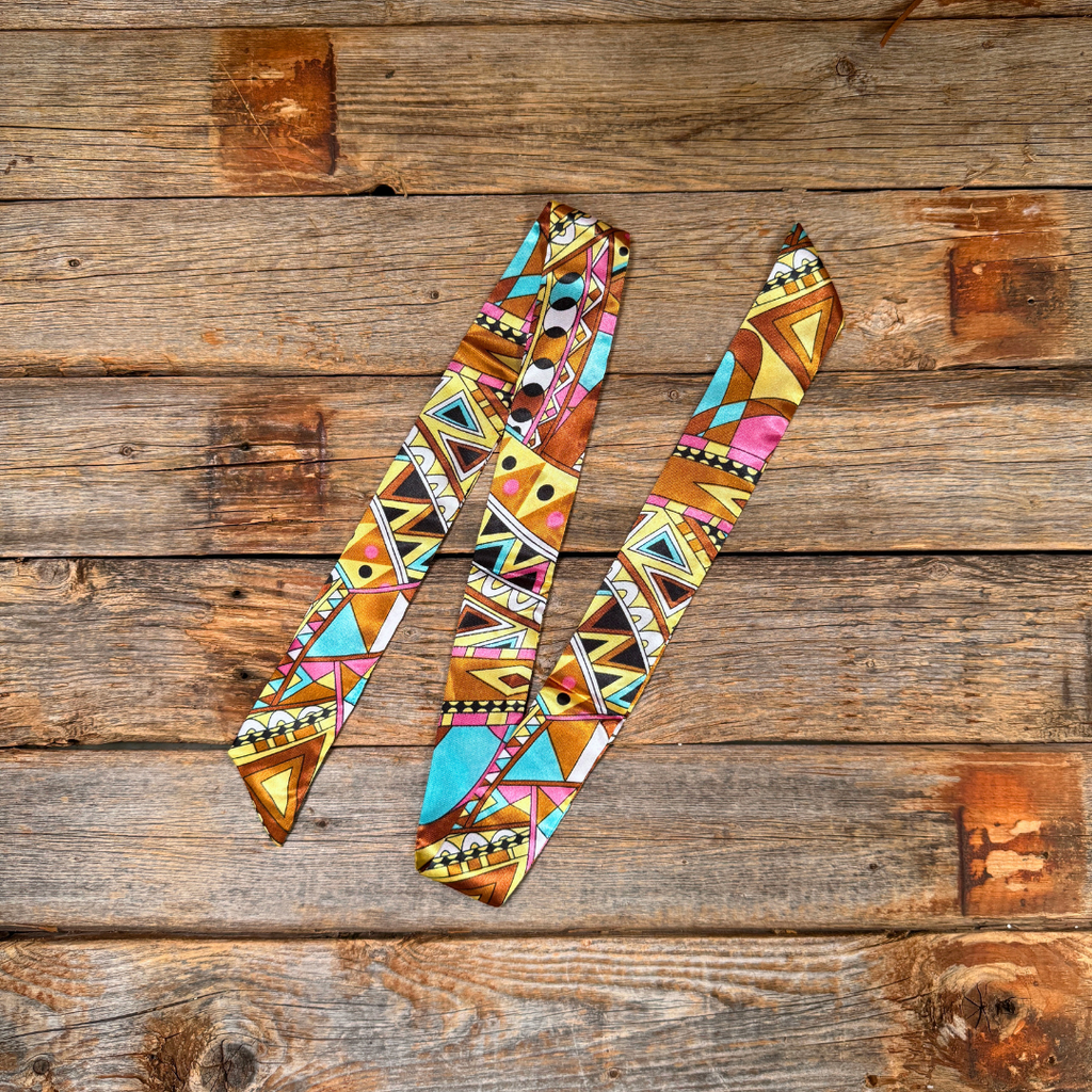Brown and Yellow Western Skinny Mini Wild Rag Scarf / Cowgirl Necktie #TW328