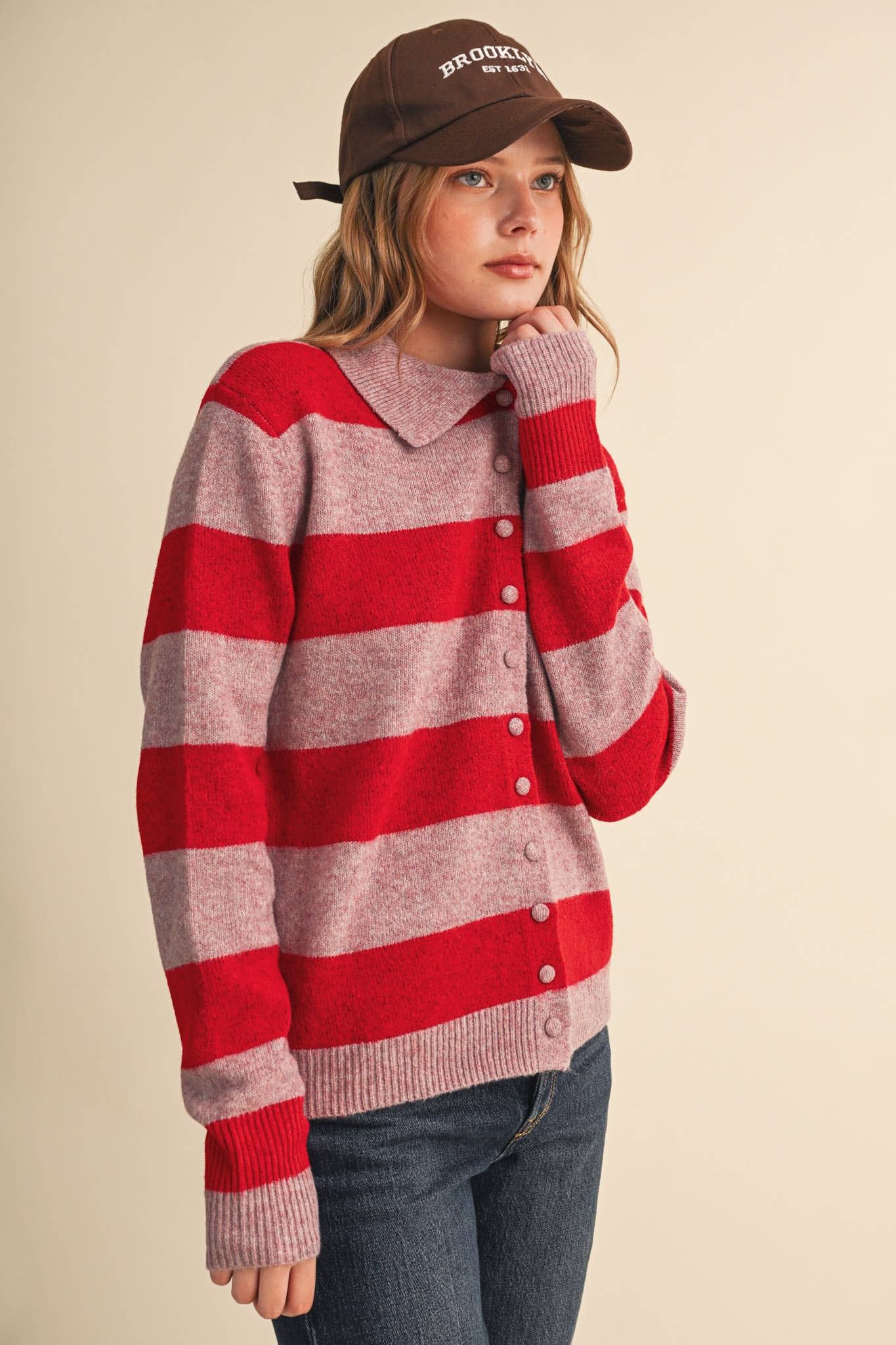 STRIPED SWEATER CARDIGAN MSW11385