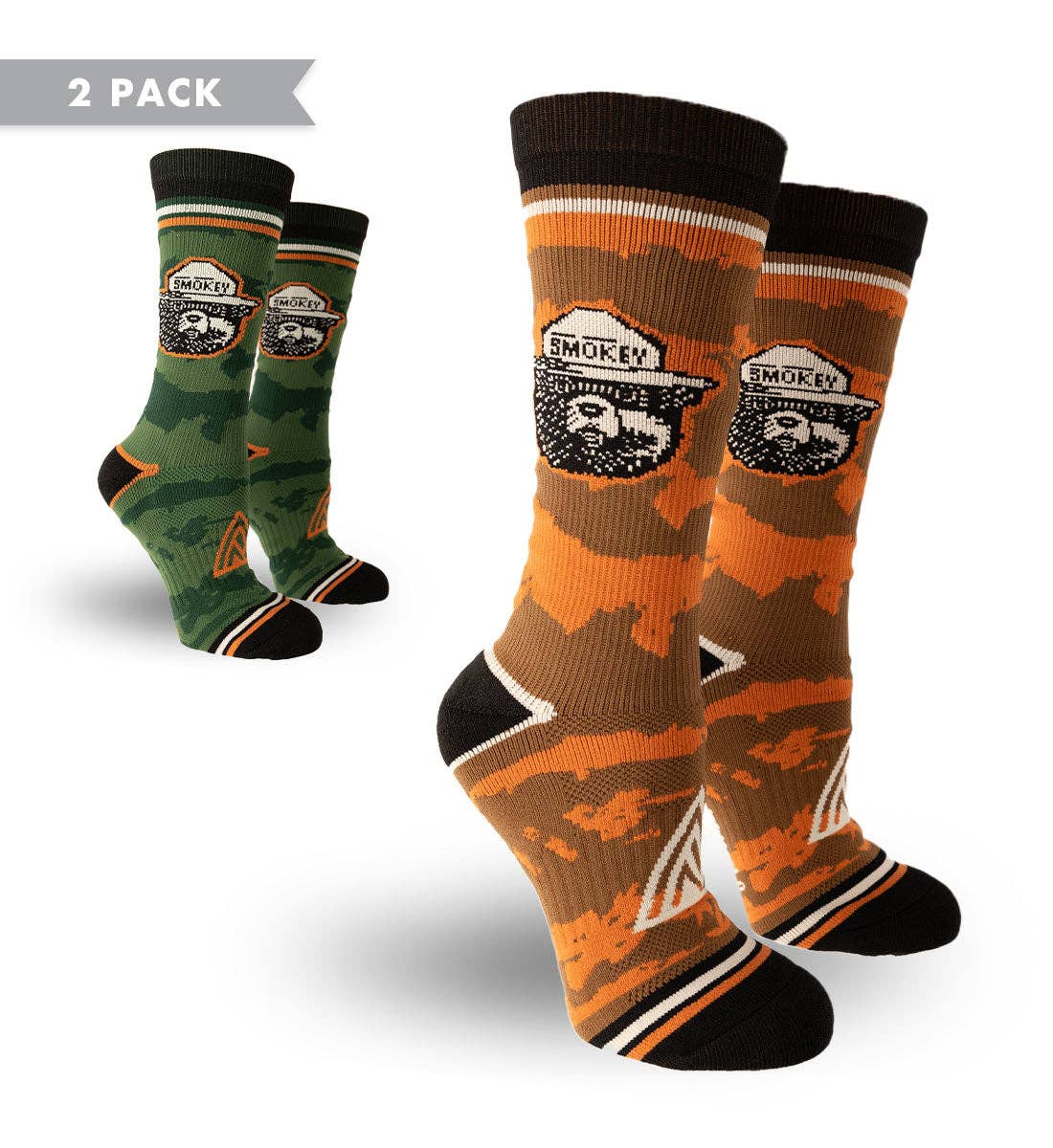 Smokey 2 Pack crew socks green