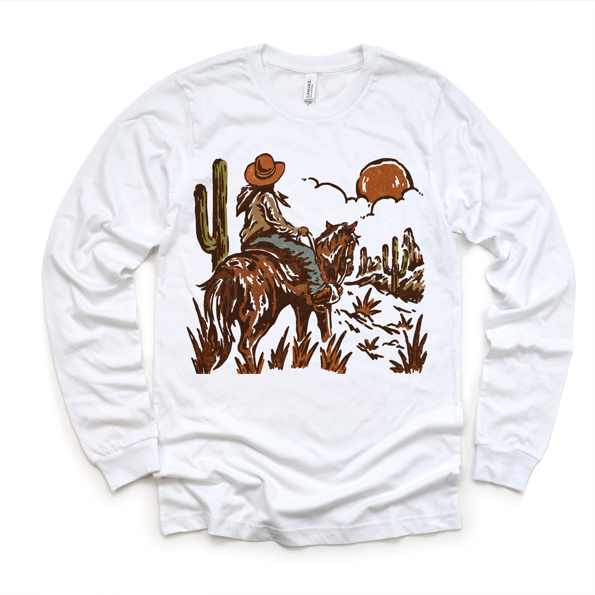 Cowgirl Riding Off In The Sunset Shirt - Girls Western Cowgirl Tee