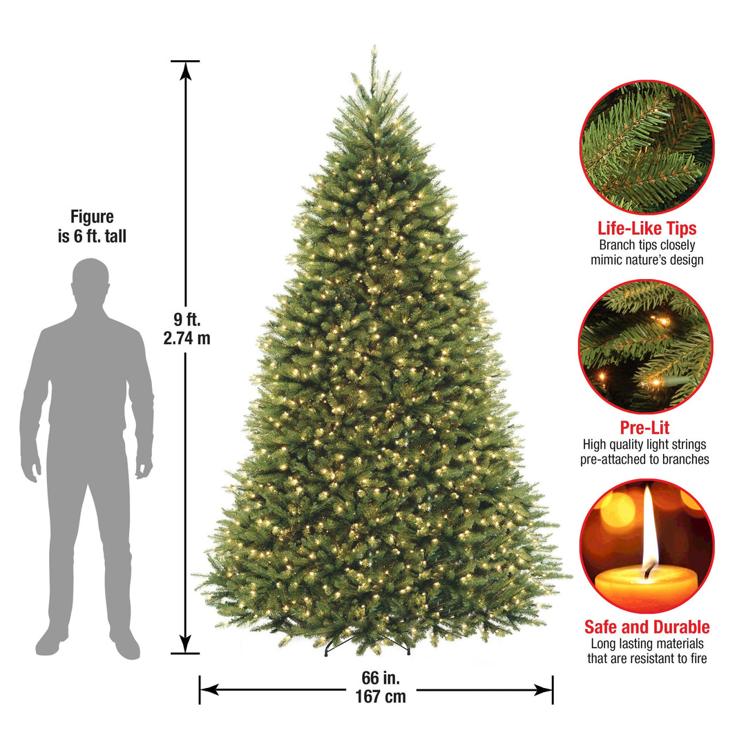 9 ft. Pre-Lit Dunhill Fir Tree with Clear Lights