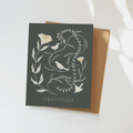 Gratitude Greeting Card - Botanical Bird Design
