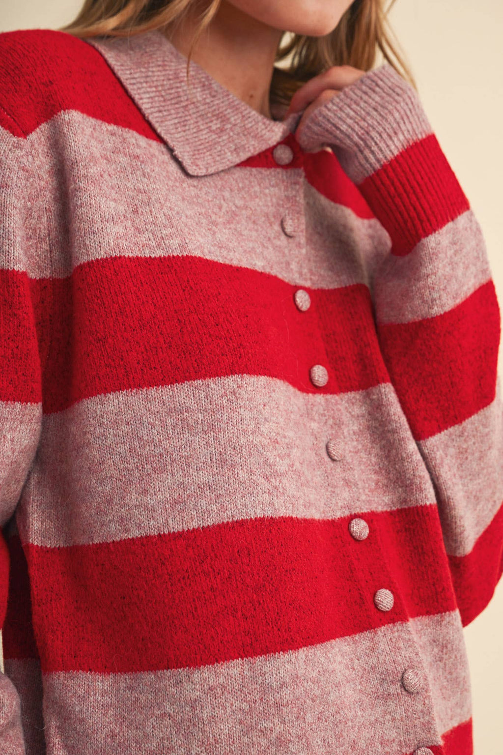 STRIPED SWEATER CARDIGAN MSW11385