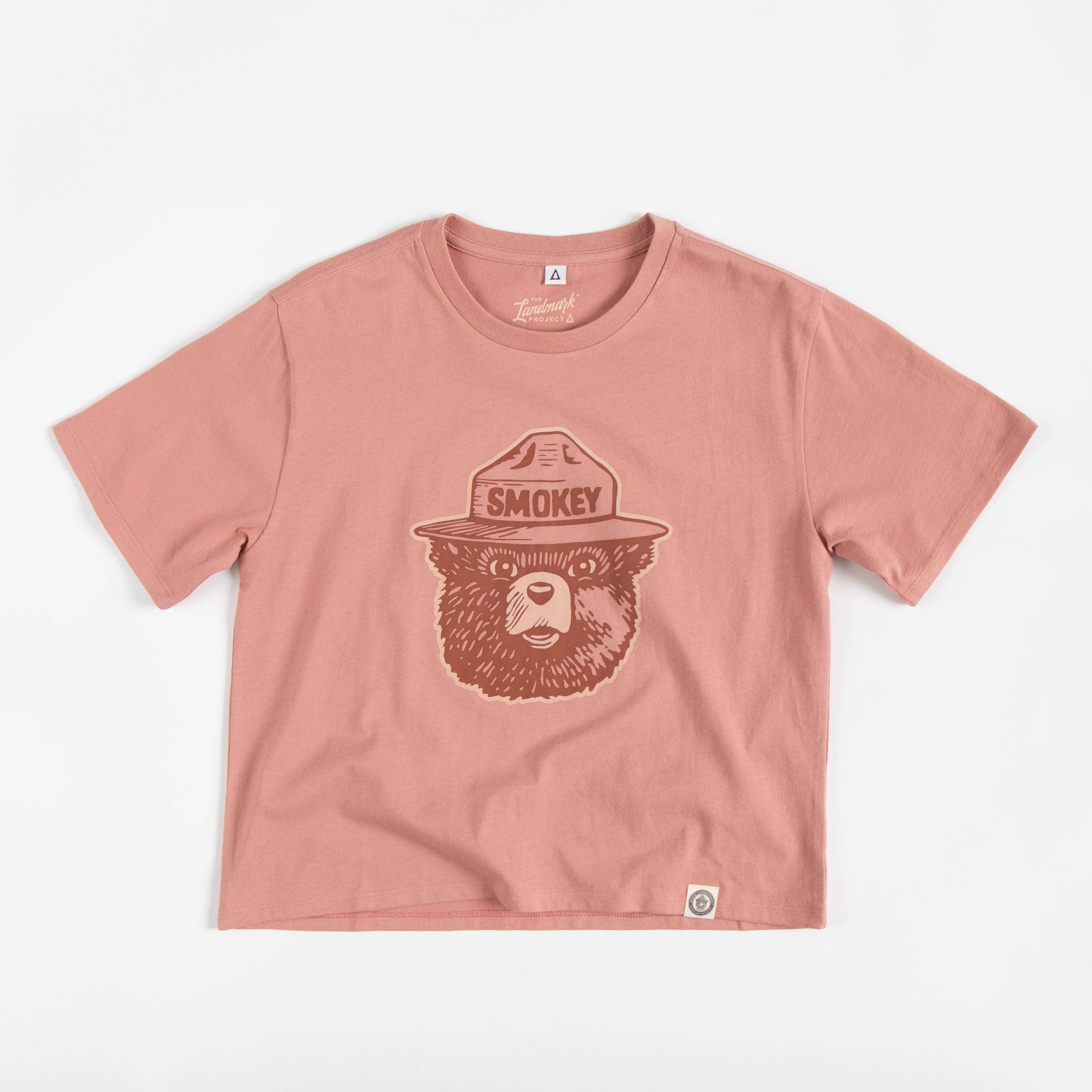 T-Shirt Smokey Logo Women's Short Sleeve Boxy Tee