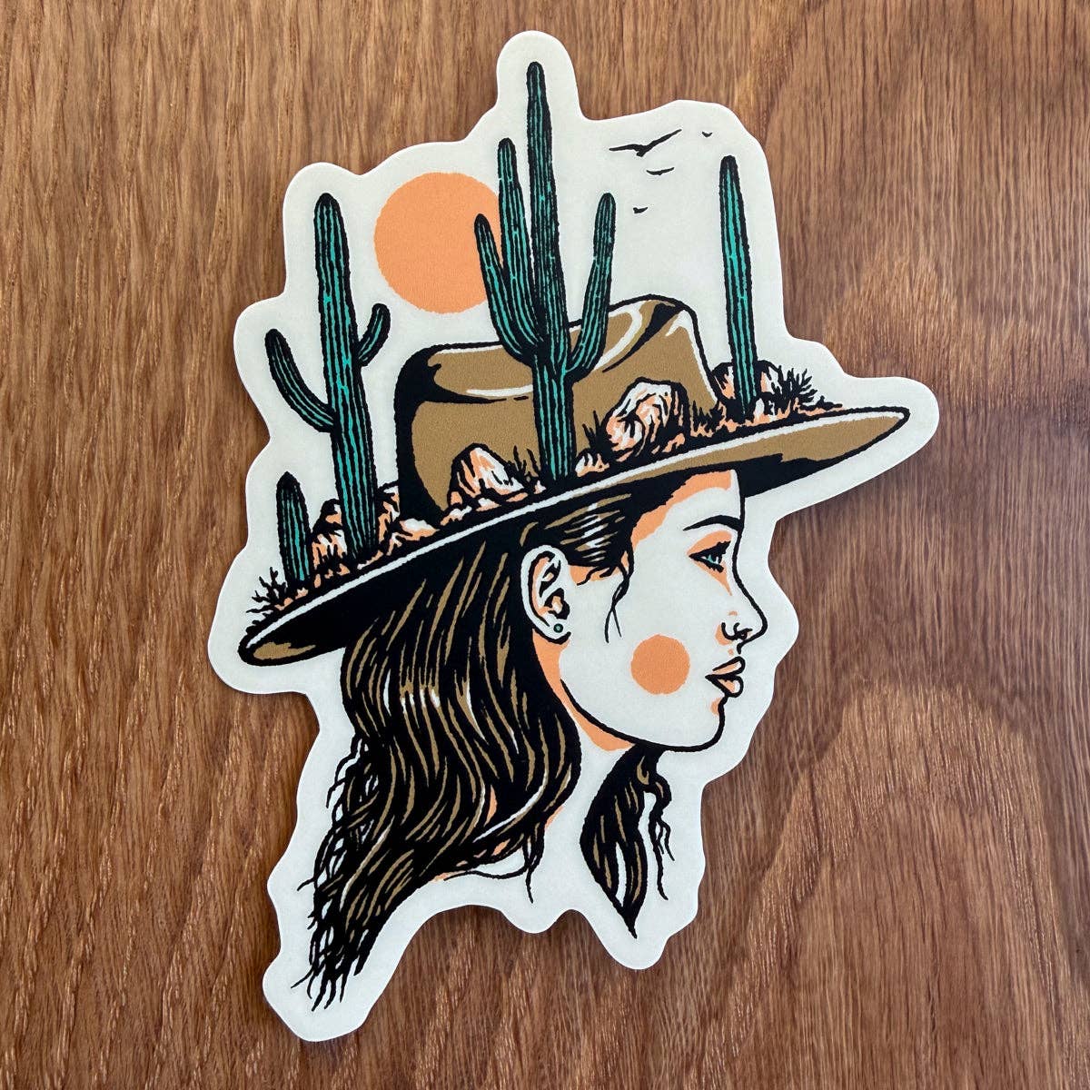 Desert Woman - 4 Inch Matte Vinyl Western Cactus Cowgirl Sticker