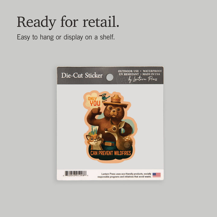 Sticker Smokey Bear, Only You, Oil Painting Sticker