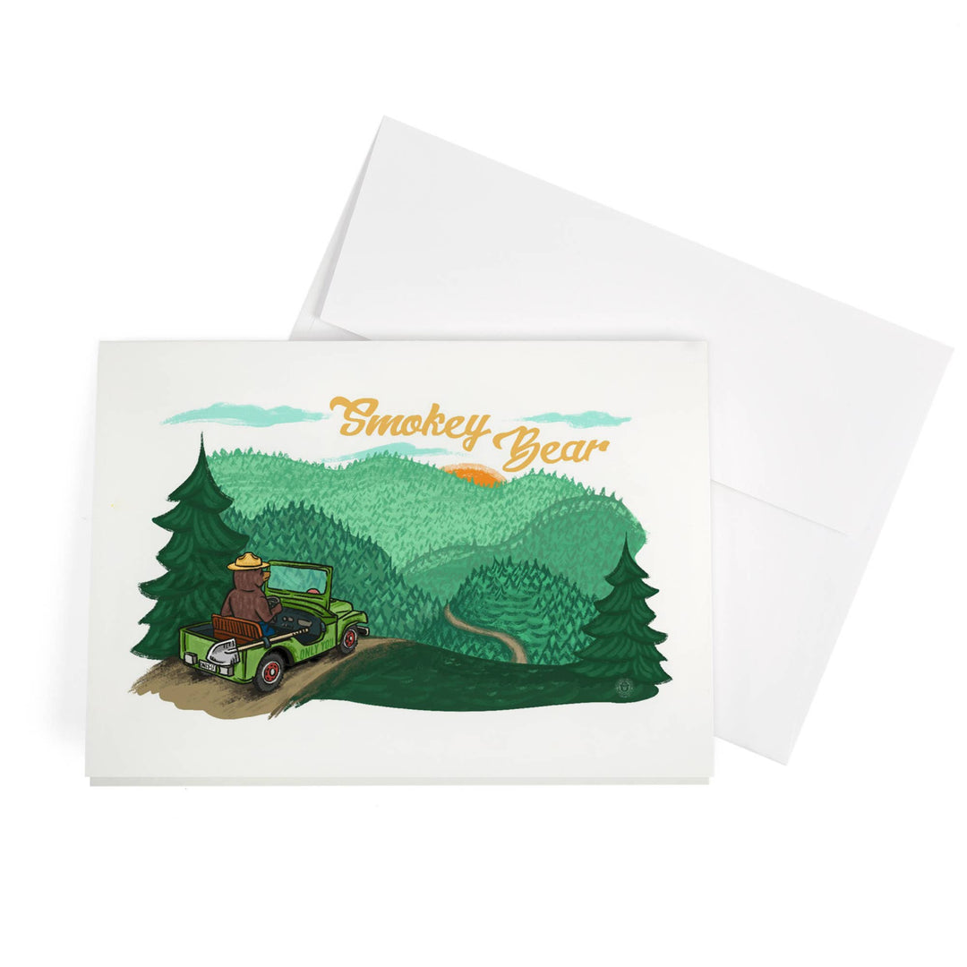 GREETING CARD Smokey Bear Driving
