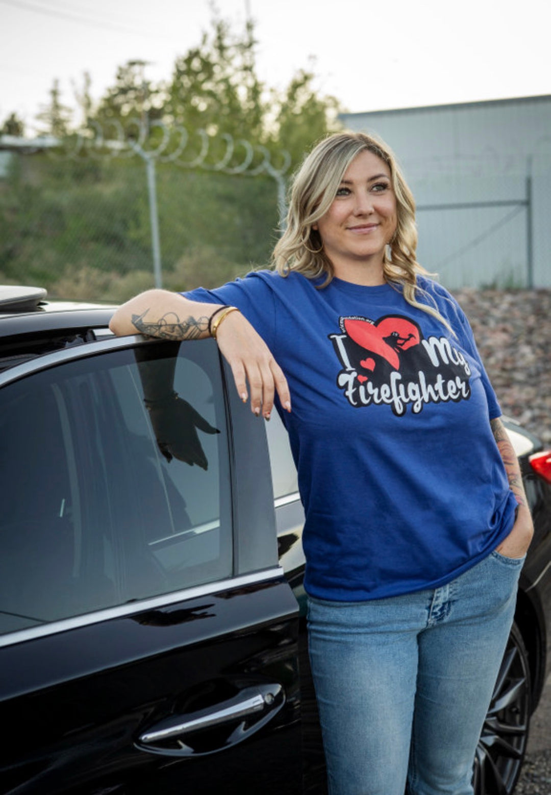 I Love My Firefighter Red Heart- T-Shirt