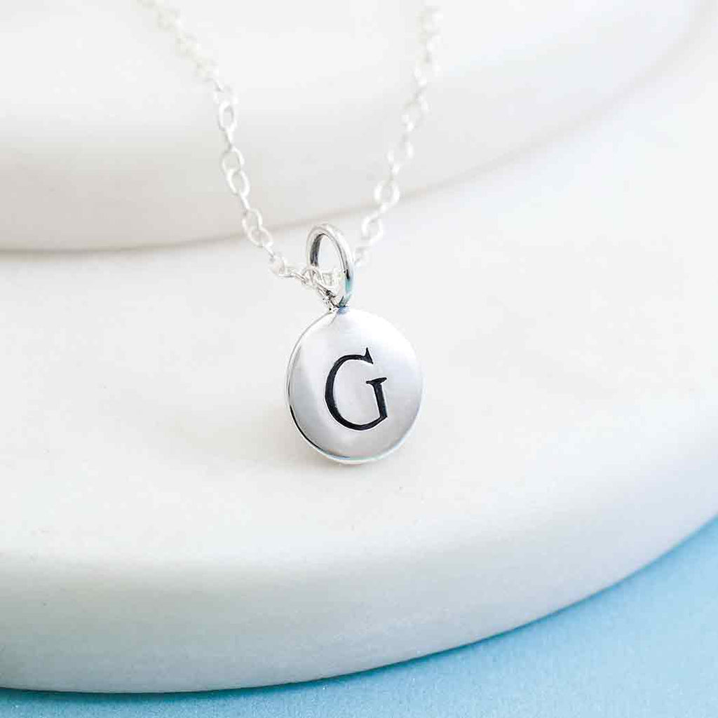 Sterling Silver Initial Charm Necklace