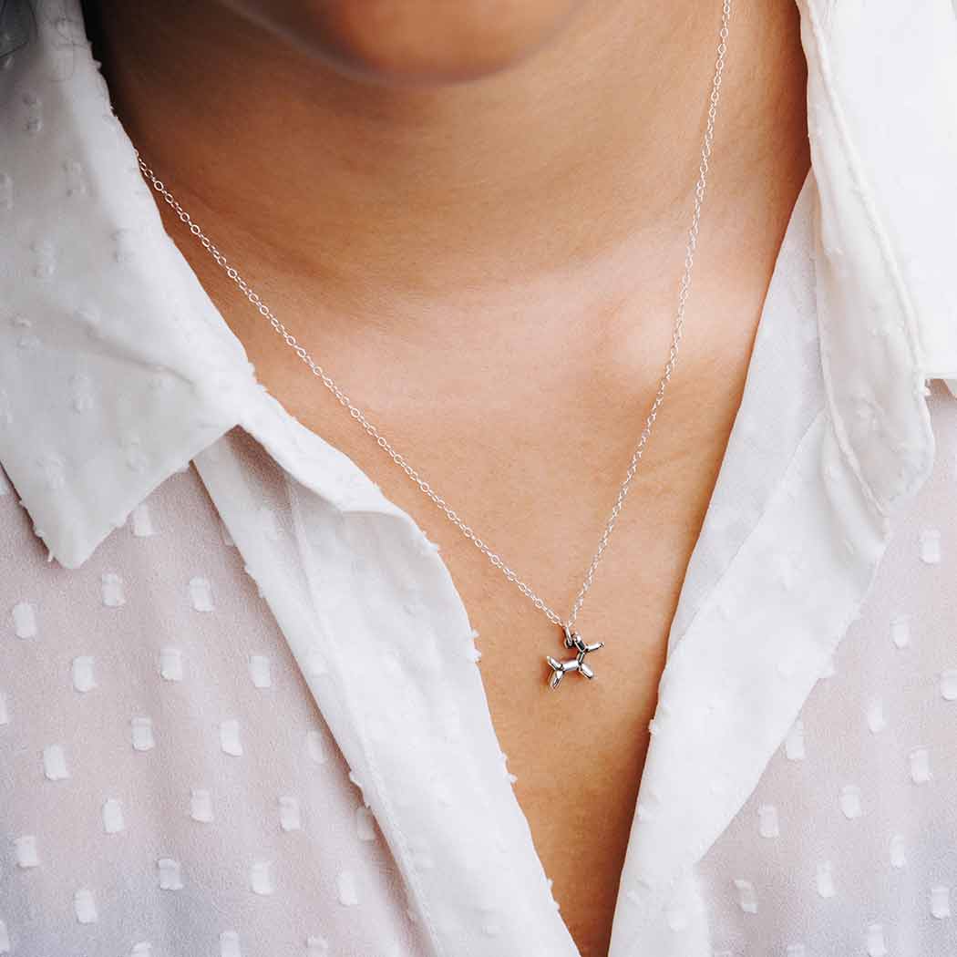 Sterling Silver Balloon Dog Necklace
