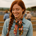 Yellow and Black Western Skinny Mini Wild Rag Scarf / Cowgirl Necktie #TW335