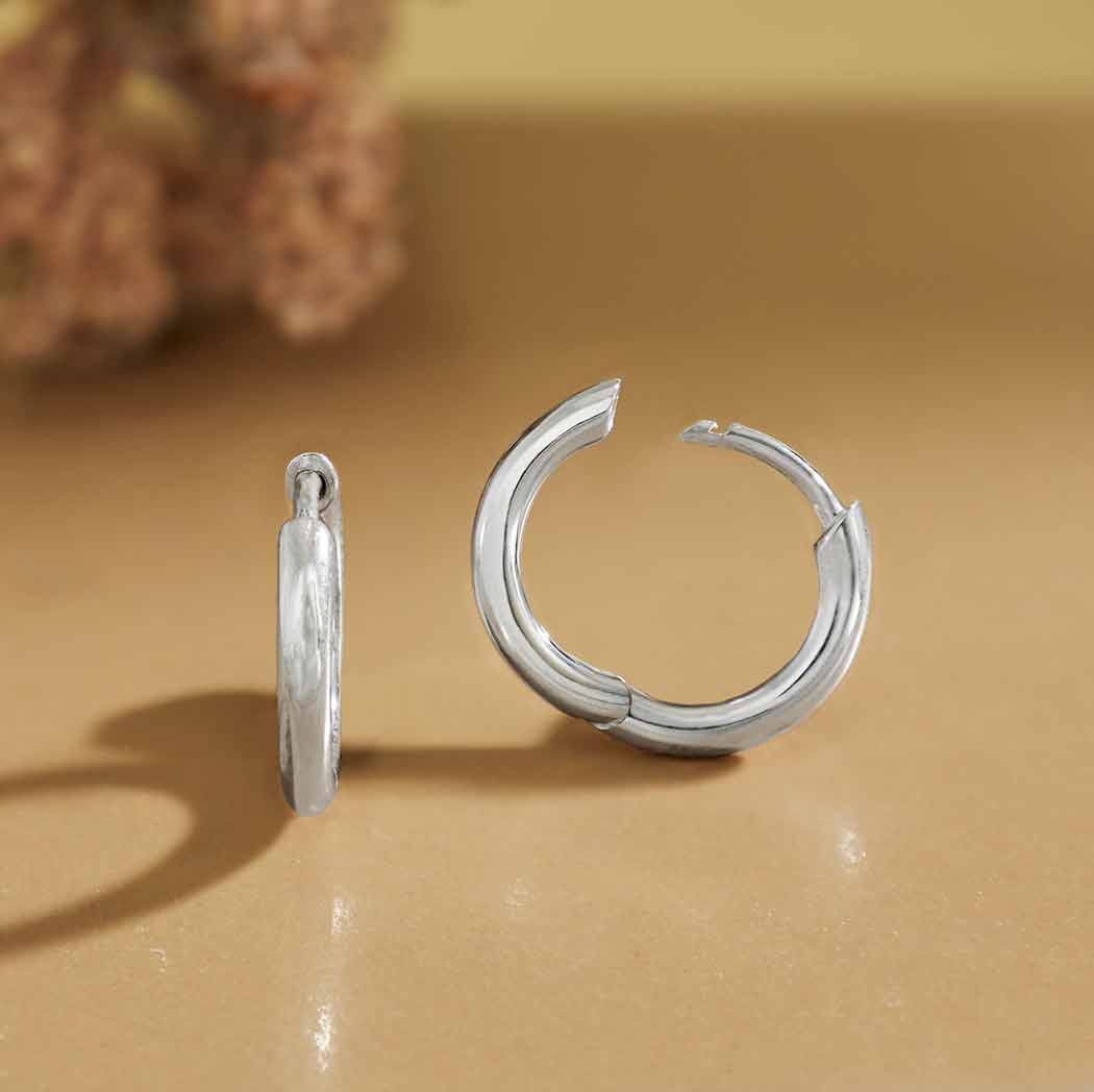 Bronze Huggie Hoop Earrings with sterling wire