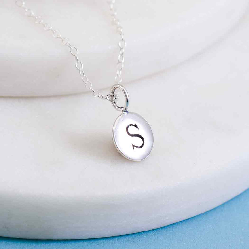 Sterling Silver Initial Charm Necklace