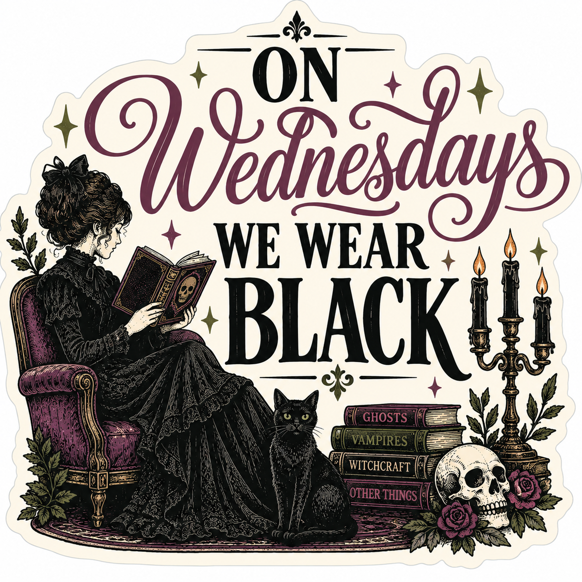 On Wednesdays We Wear Black Sticker