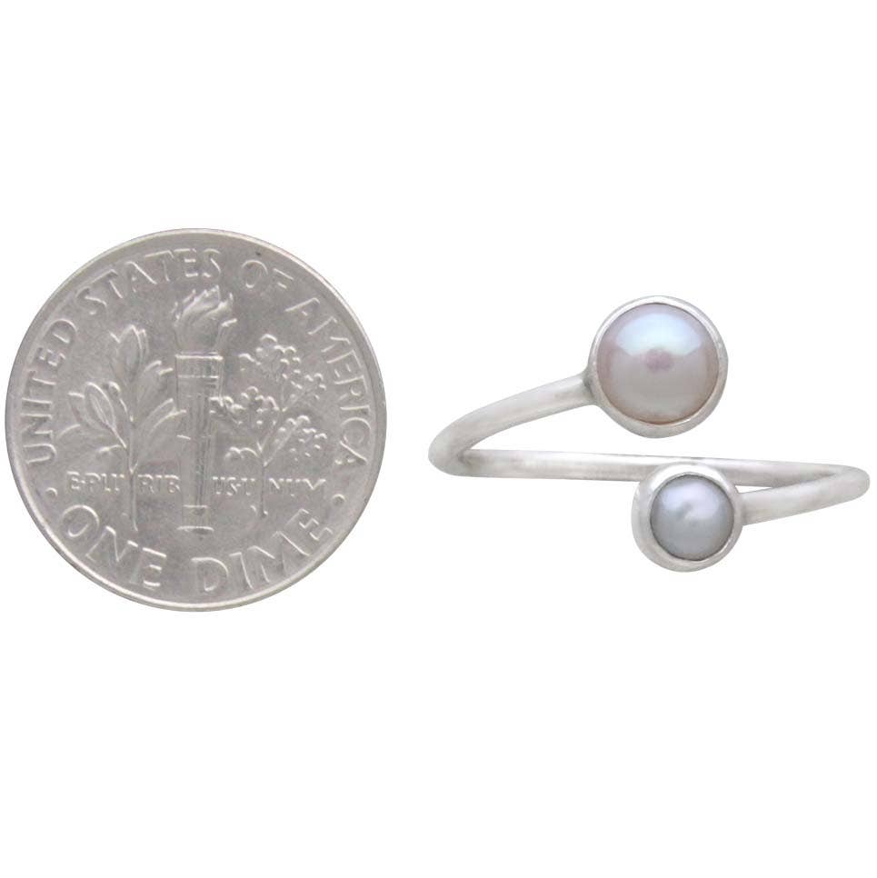 Sterling Silver Adjustable Pearl Ring