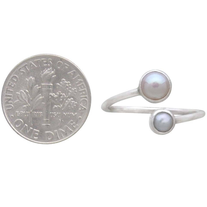 Sterling Silver Adjustable Pearl Ring