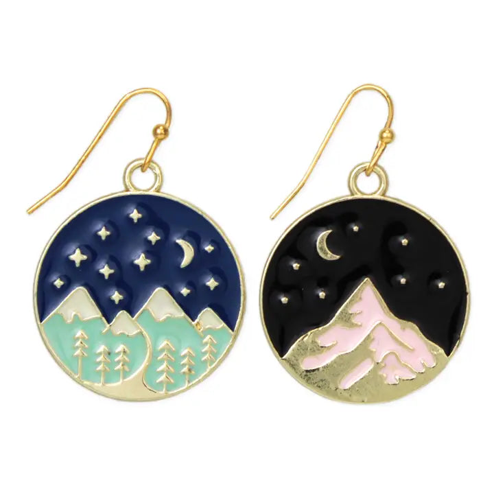 Celestial Scene Mountain Earrings