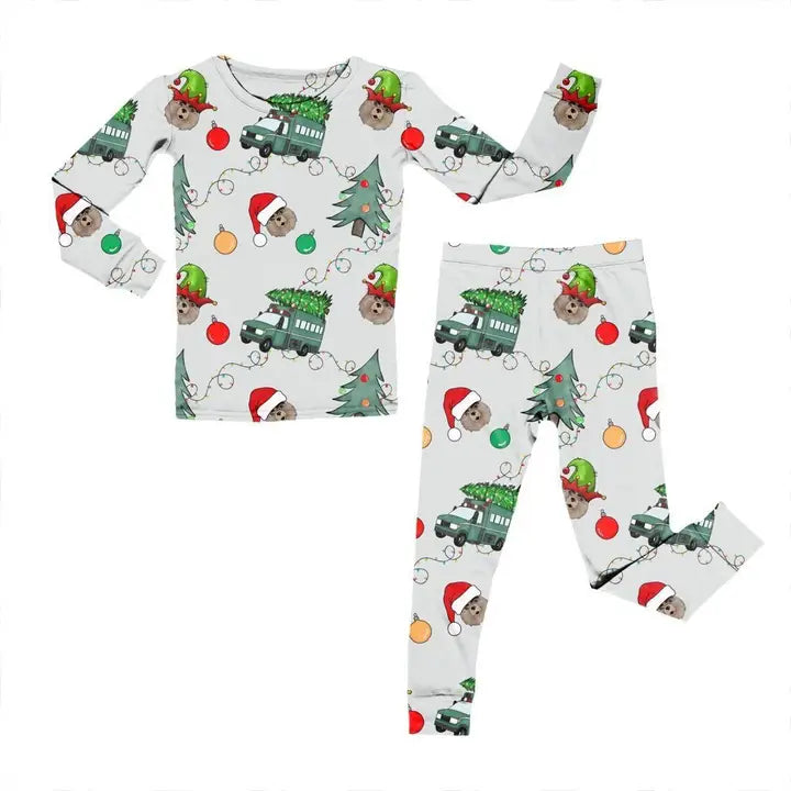 2-Piece Christmas Wildland Pajama Set